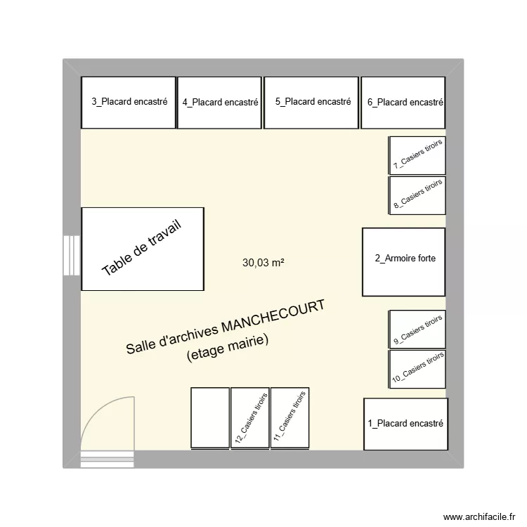 Plan Etage_Archives Mairie MANCHECOURT. Plan de 1 et 30 m² Plan Etage_Archives Mairie MANCHECOURT. Plan de 1 et 30 m²