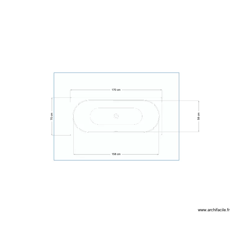 baignoire. Plan de baignoire. Plan de