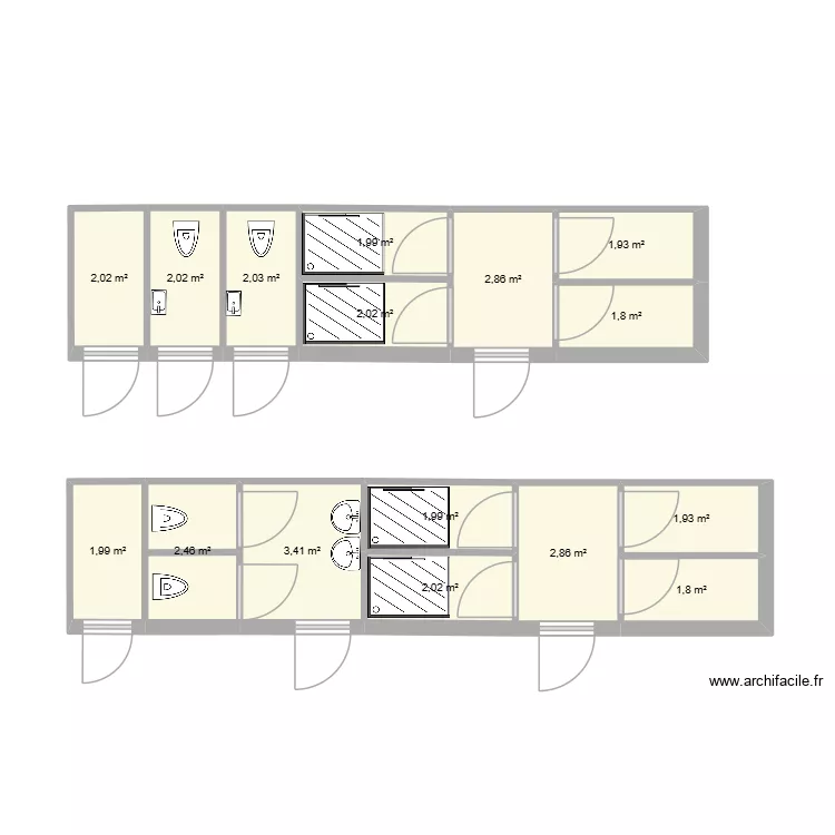 ried en forme. Plan de 16  et 35 m²