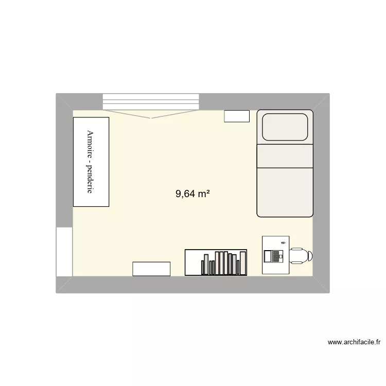 Logement communal chambre Léon. Plan de 1 Pièce et 10 m² Logement communal chambre Léon. Plan de 1 Pièce et 10 m²