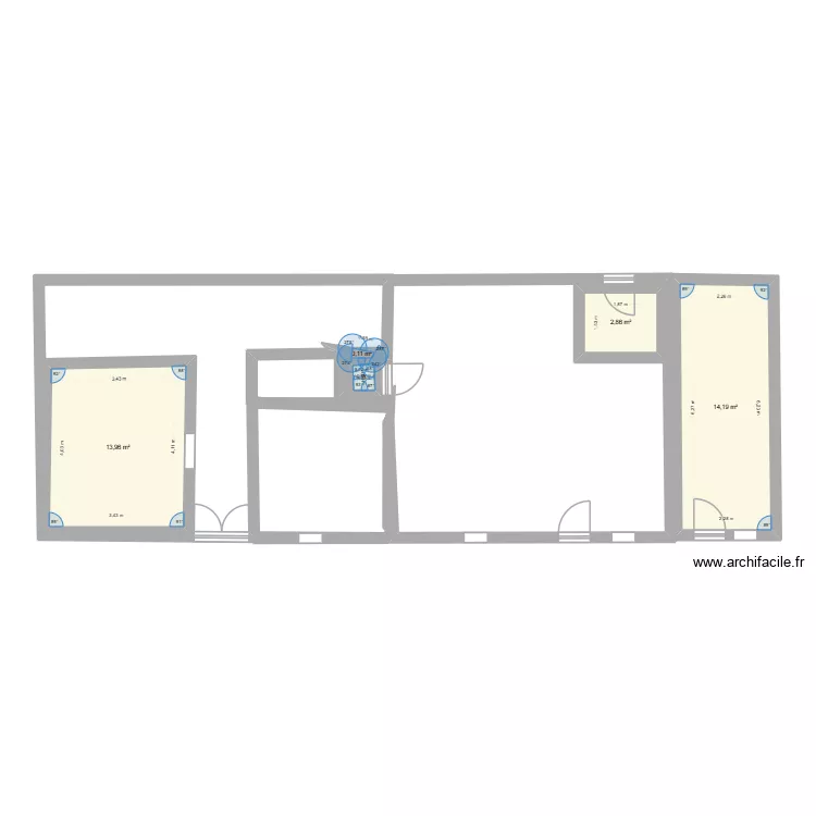 rez de chauss&eacute;e 2. Plan de 5  et 31 m²