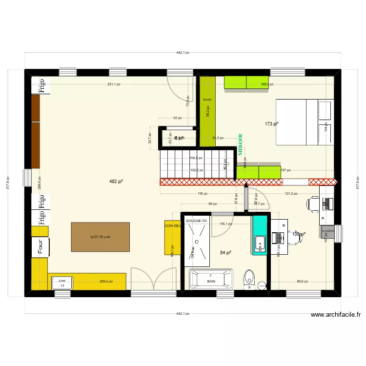 TOON - OPTION B.1. Plan de 5  et 79 m²