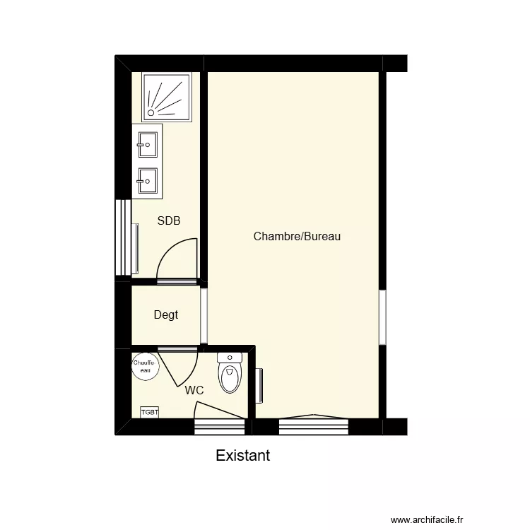 Existant Leclerc - Esves le Moutier. Plan de 4 et 20 m² Existant Leclerc - Esves le Moutier. Plan de 4 et 20 m²