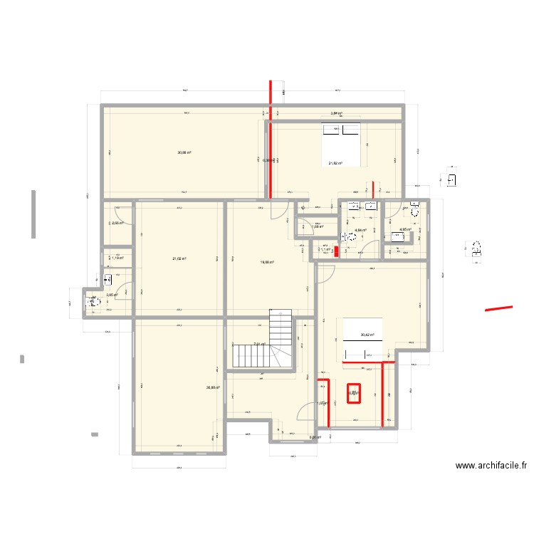 PLAM defi aa. Plan de 19 pièces et 193 m2