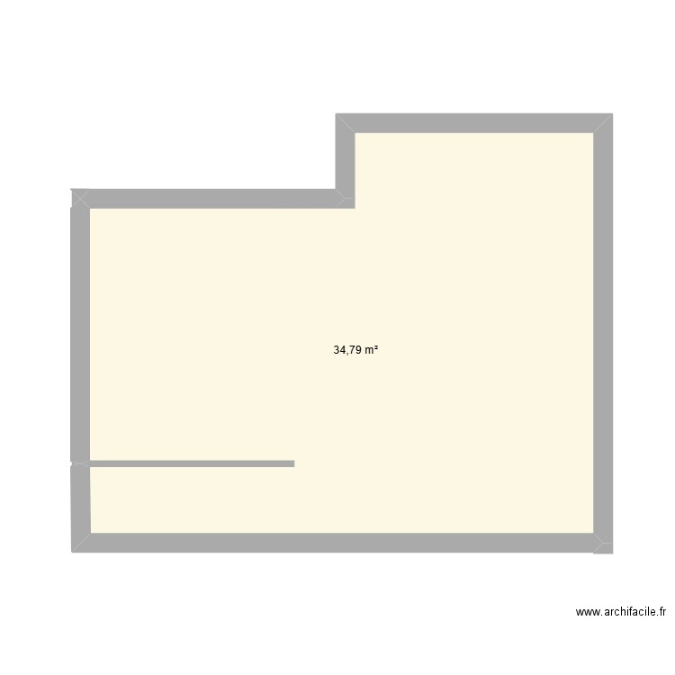 etages. Plan de 1 pièce et 35 m2