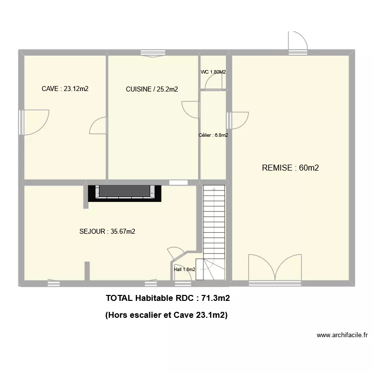 Saussines RDC. Plan de 