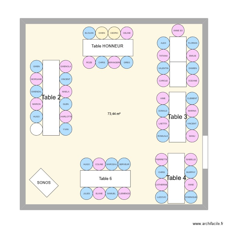 numero 2. Plan de 1 pièce et 73 m2