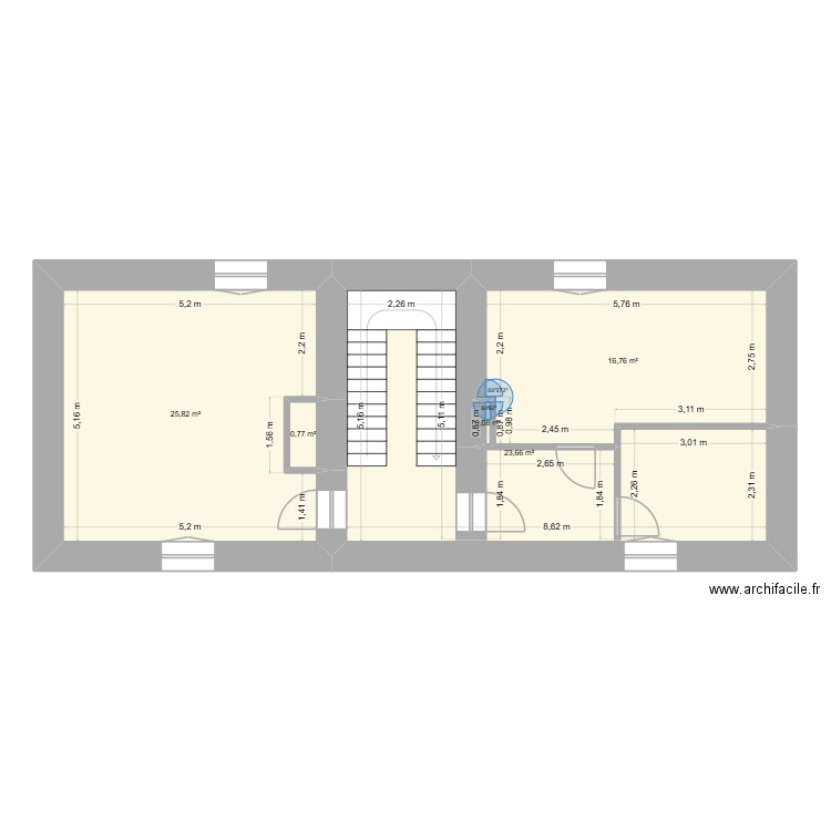 R+1 LENCLOITRE. Plan de 5 pièces et 67 m2