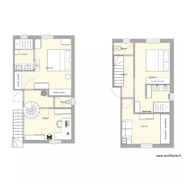  plan suite parental et &eacute;tage . Plan de 