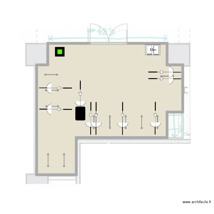BETC OUEST. Plan de 1 pièce et 40 m2