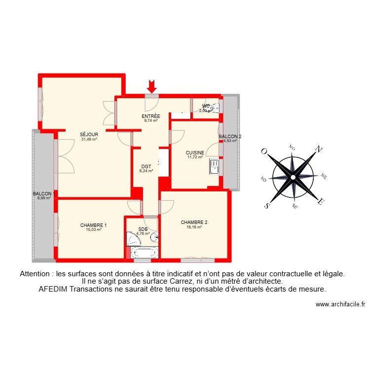 BI 27950-. Plan de 14 pièces et 140 m2