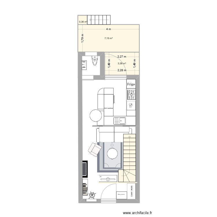 housie dax 2. Plan de 3 pièces et 11 m2