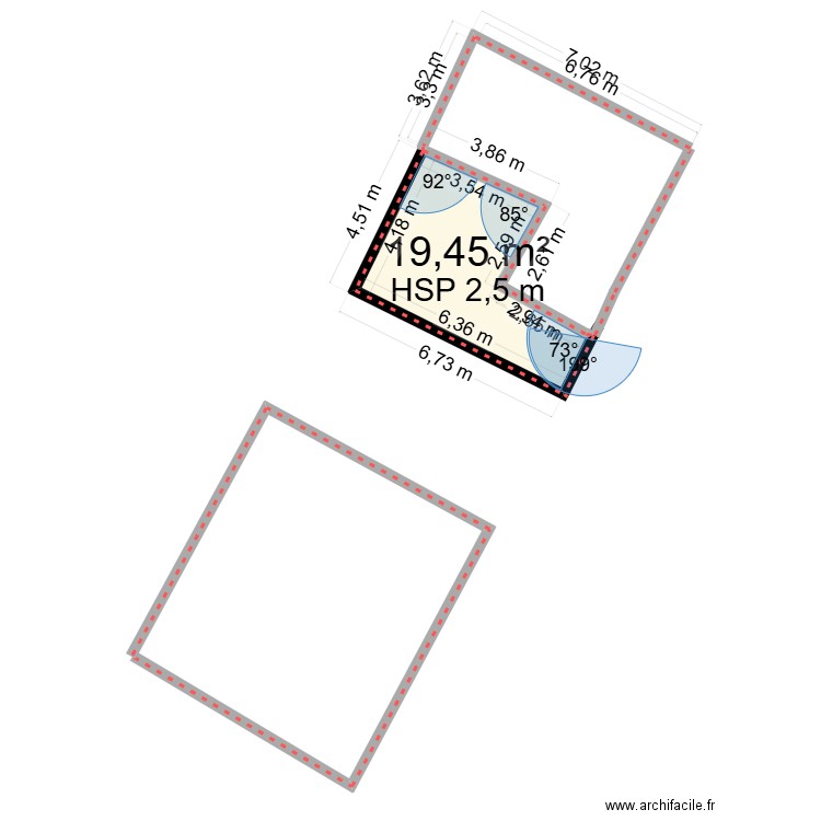 treport cadastre3. Plan de 1 pièce et 19 m2