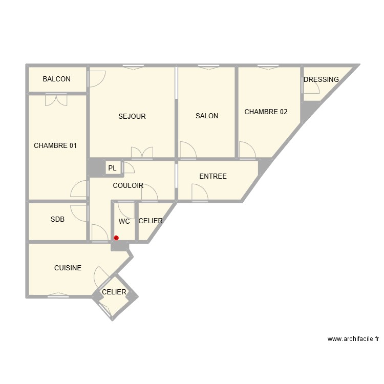 PLAN NIMES 33. Plan de 20 pièces et 59 m2