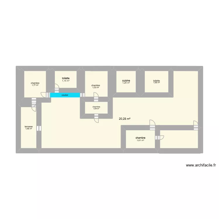 maison Amni. Plan de 9  et 32 m²