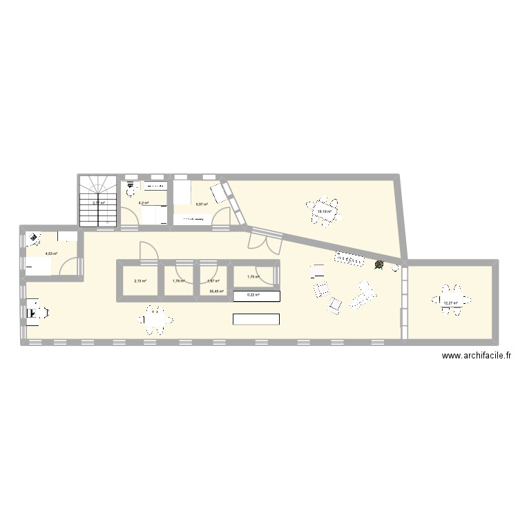 Plan Guccio. Plan de 11 pièces et 131 m2