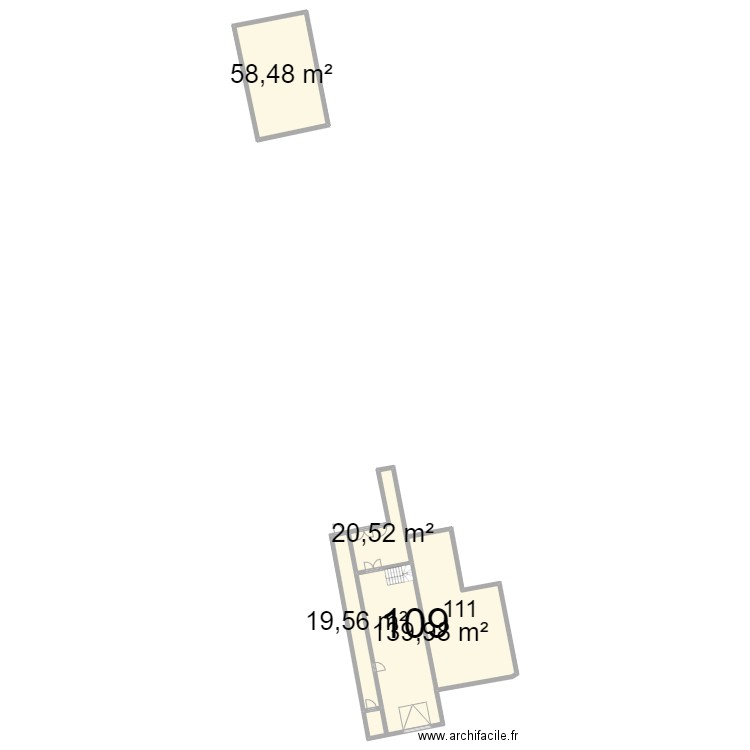 109/111. Plan de 4 pièces et 239 m2