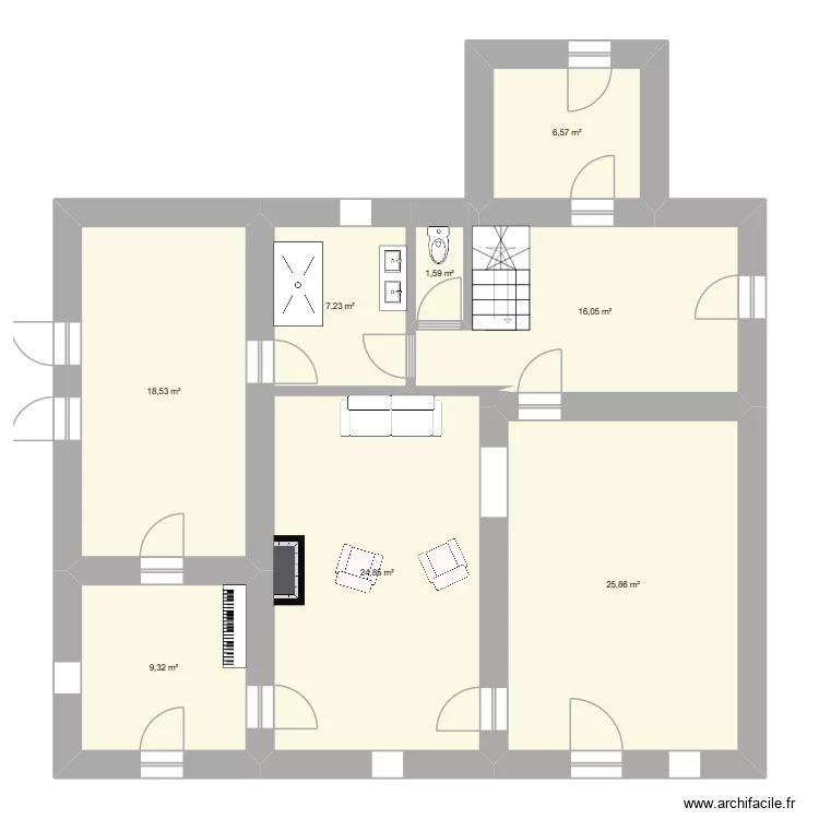 Vindecy. Plan de 8  et 110 m²