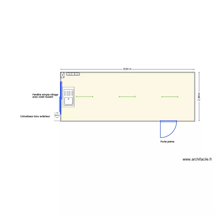 V502-ATEMCO. Plan de 1 pièce et 16 m²