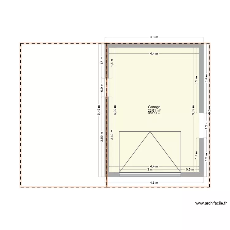 garage 2. Plan de 1 Pièce et 27 m² garage 2. Plan de 1 Pièce et 27 m²