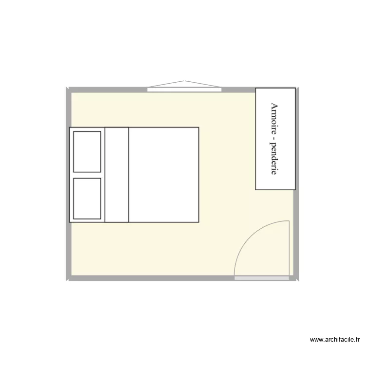 Chambre EST. Plan de 1  et 9 m²