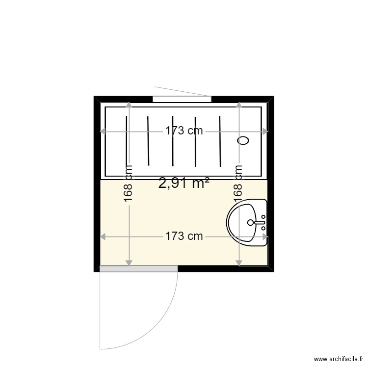 BAILLET DENISE . Plan de 1 pièce et 3 m2