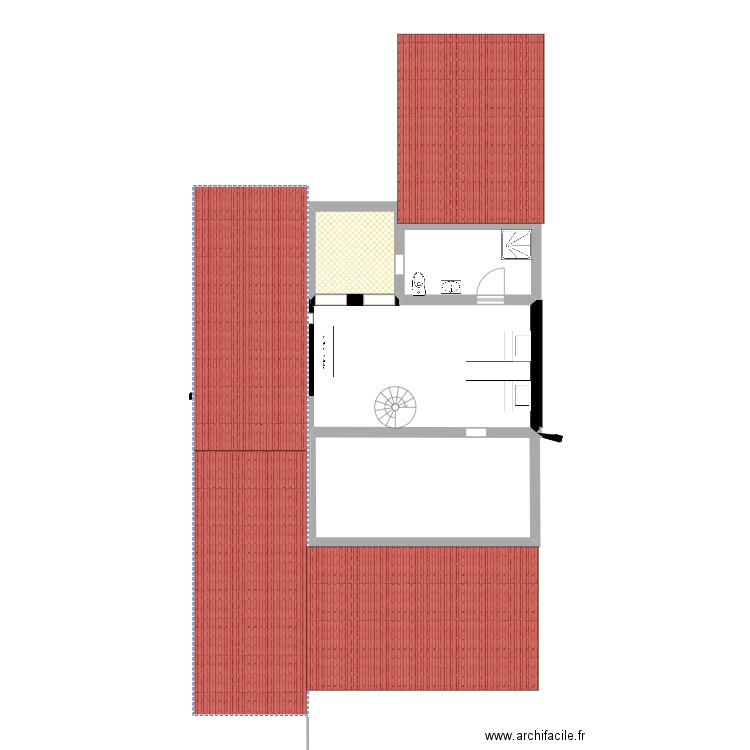 Base - Etage. Plan de 1 pièce et 6 m2