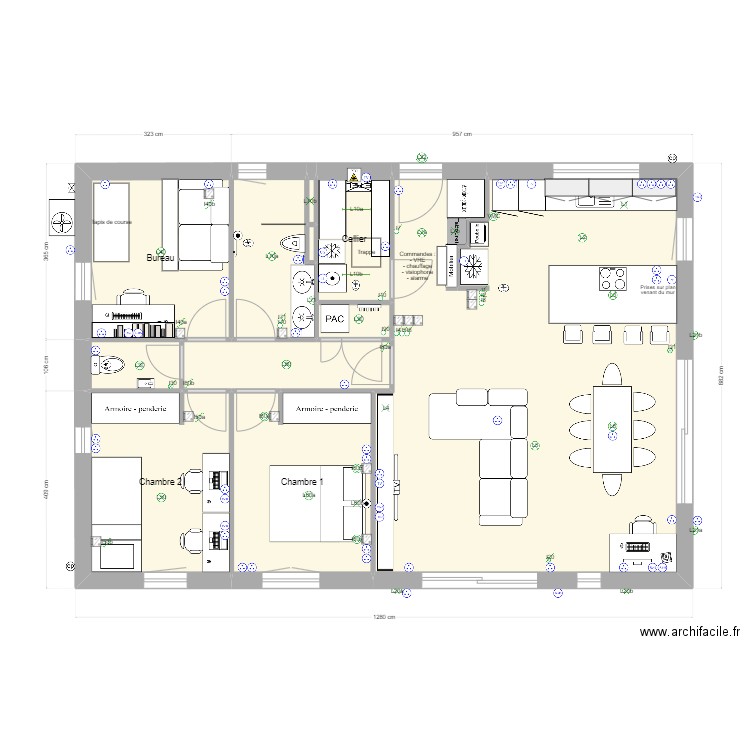 Plan10.6. Plan de 11 pièces et 96 m2