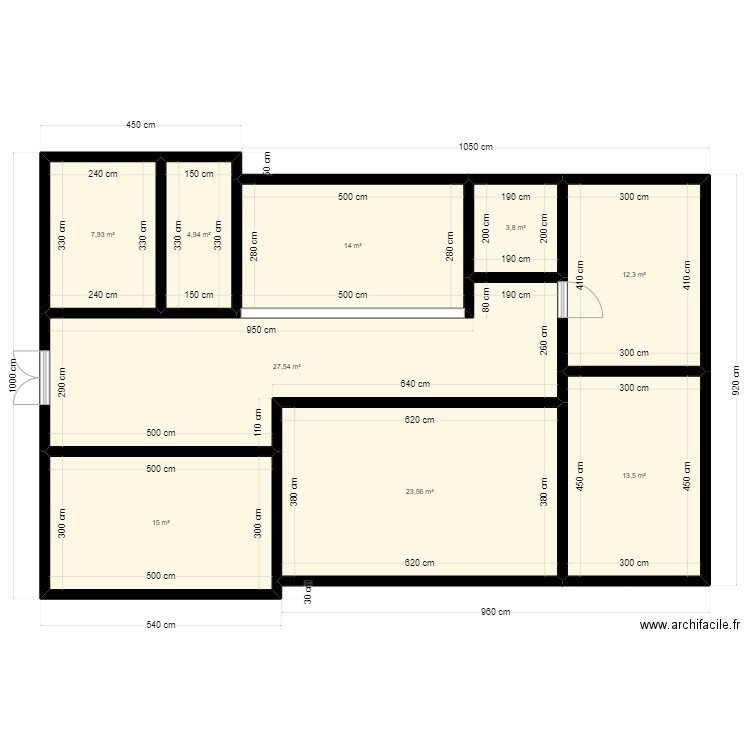 Plan de Terrain 15mx10m Client 46481620. Plan de 9 pièces et 123 m2