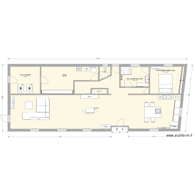 maison 2. Plan de 8 pièces et 125 m2