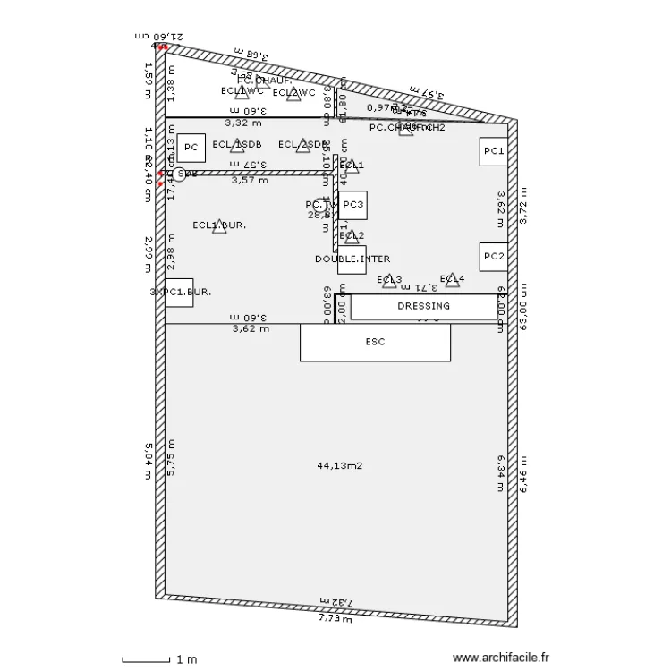 PLAN LOFT 1 ETAGE ELECT. Plan de 