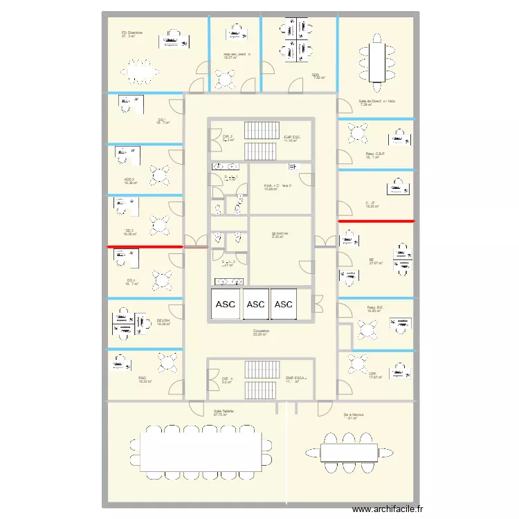 Plan Si&egrave;ge 6&egrave;me . Plan de 