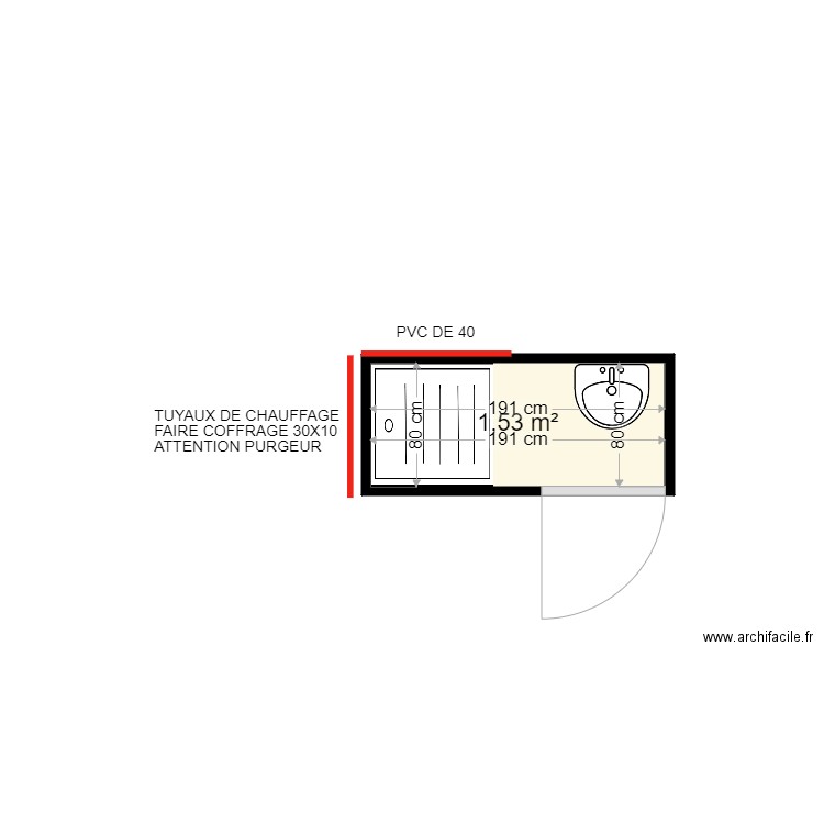 THOREL CHRISTOPHE . Plan de 1 pièce et 2 m2