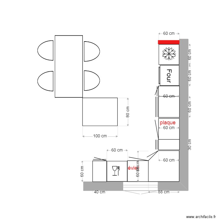 cuisine avec table . Plan de 0 pièce et 0 m2