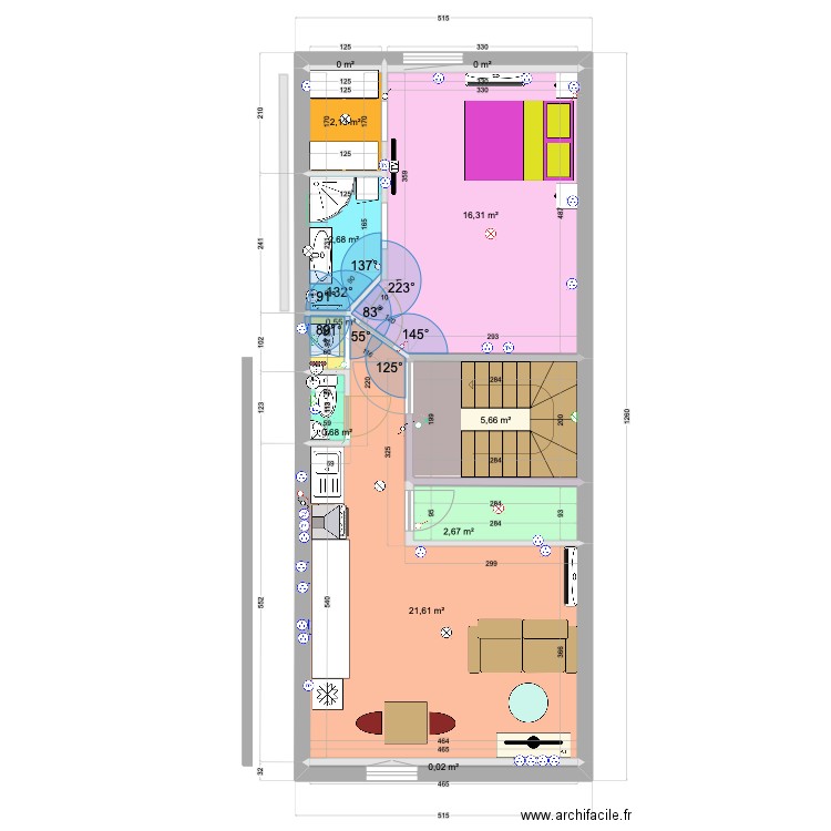 Etage1 V3. Plan de 11 pièces et 52 m2