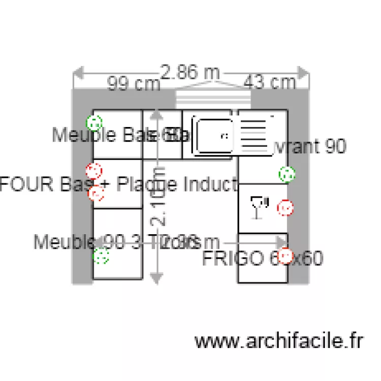 Cuisine Vernou. Plan de 