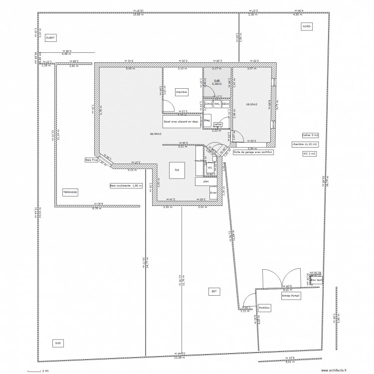 PLAN TERRAIN ET MAISON  2ème disposition. Plan de 0 pièce et 0 m2