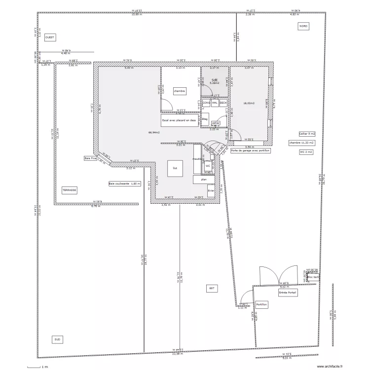 PLAN TERRAIN ET MAISON 2ème disposition. Plan de PLAN TERRAIN ET MAISON 2ème disposition. Plan de