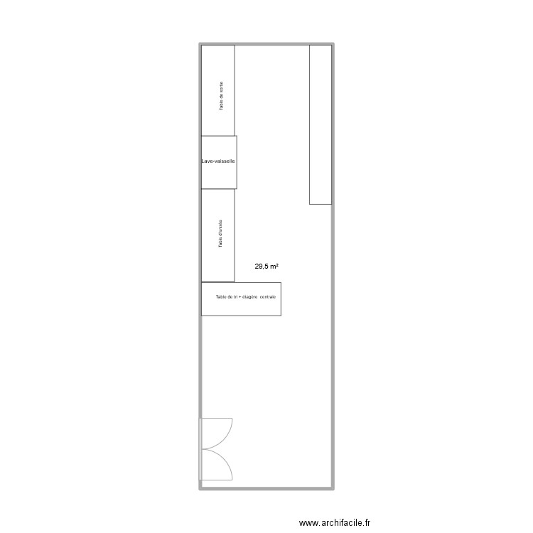 LAVERIE. Plan de 1 pièce et 30 m2