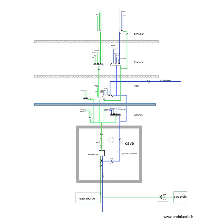 Ferme. Plan de 1 pièce et 37 m2