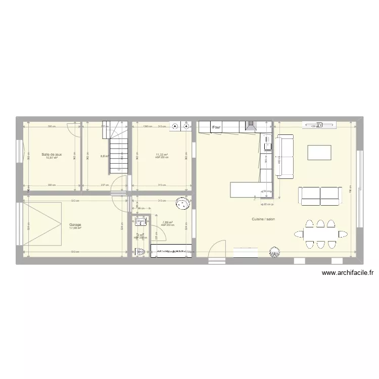 RDC existant. Plan de 