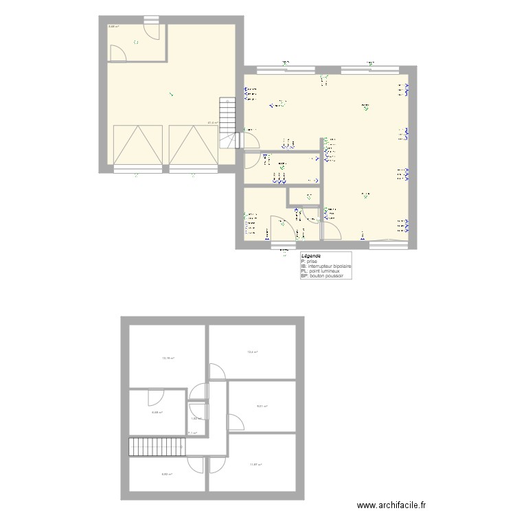 HerrmannAbrahamPositionREZ. Plan de 14 pièces et 185 m2