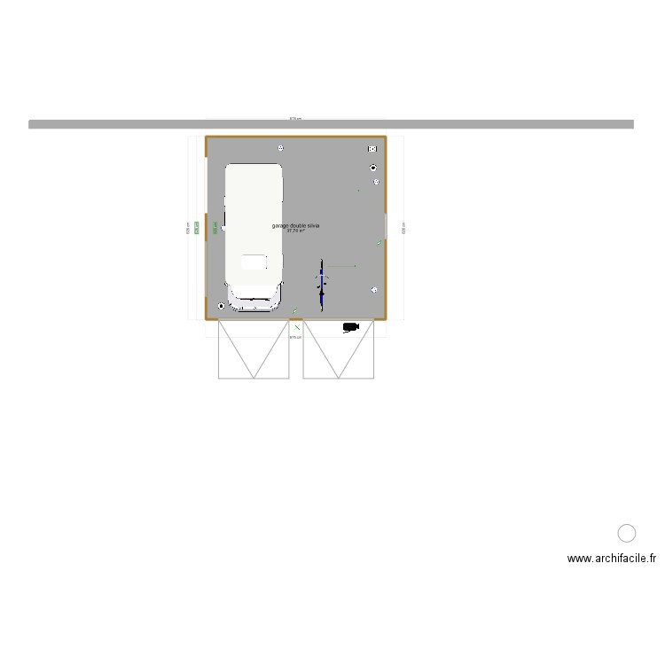 garage_rose. Plan de 1 pièce et 38 m2