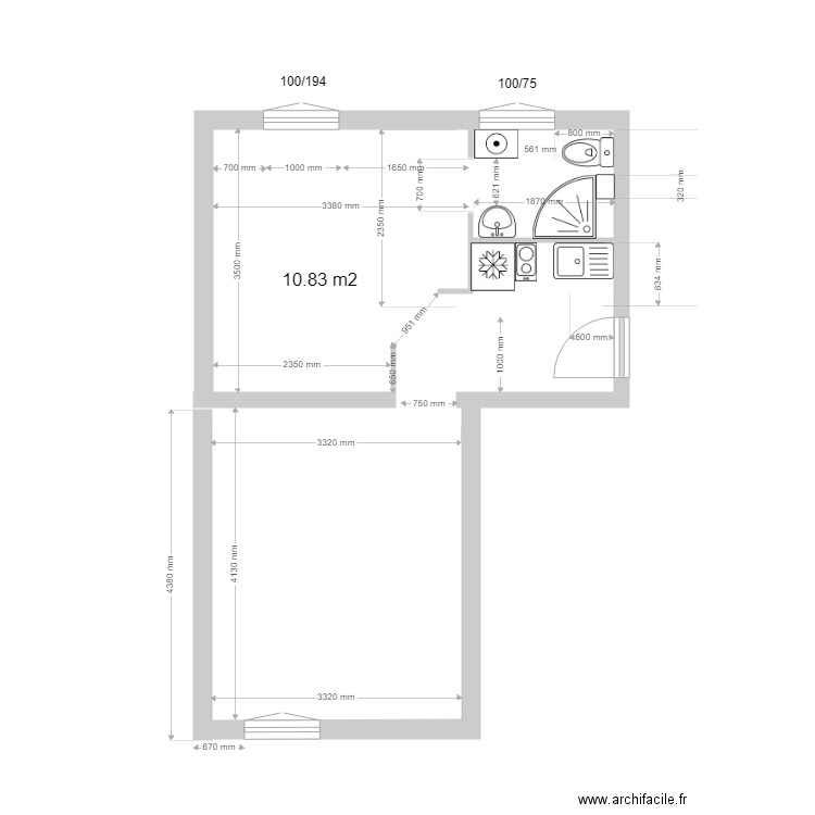 jeanny cuisine aménagée 2. Plan de 0 pièce et 0 m2