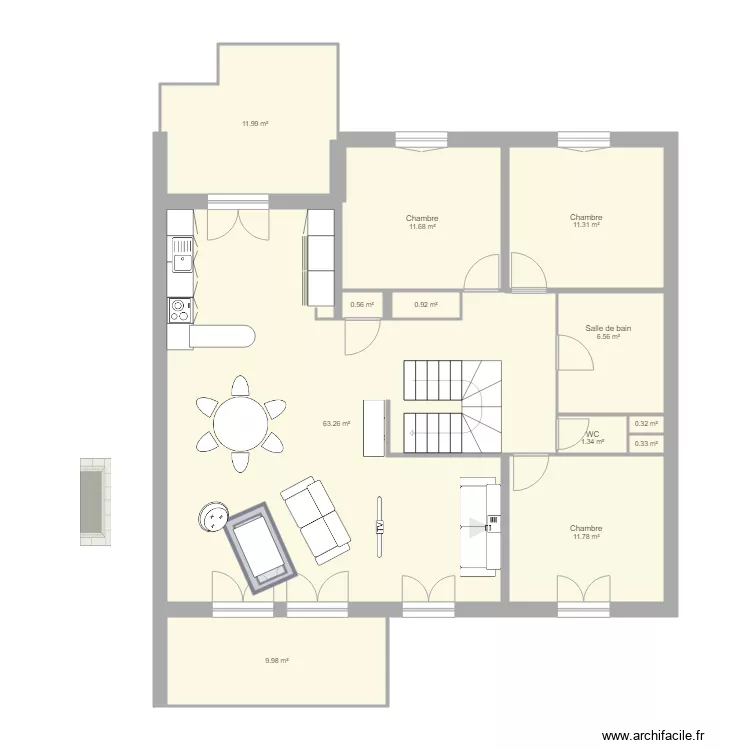 venelles 1975 modif cuisine ouest aurelie. Plan de 