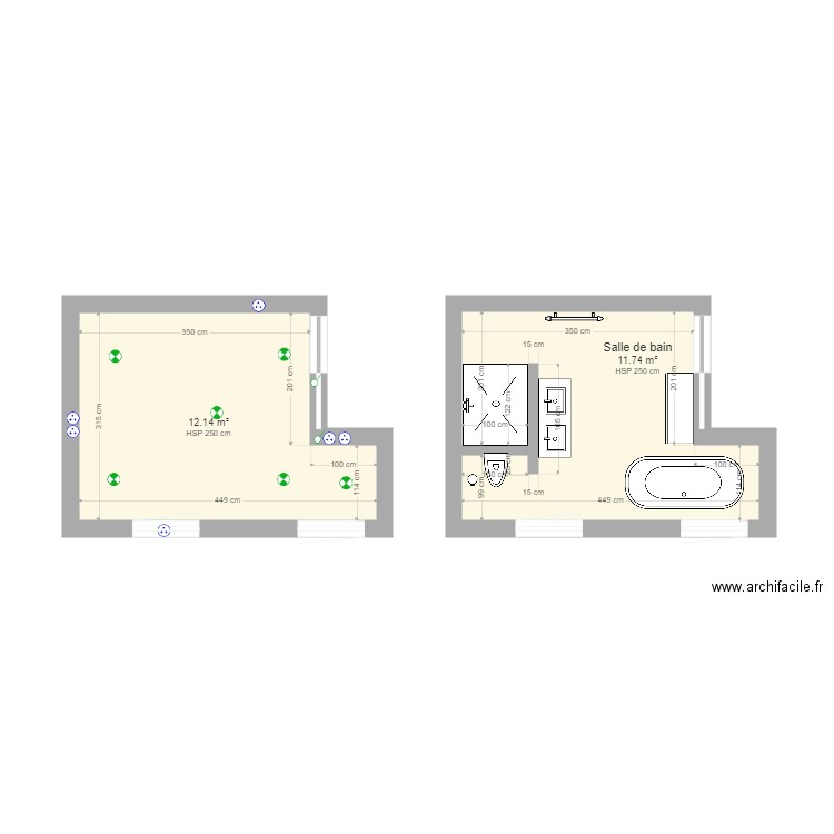 Projet SDB V1. Plan de 0 pièce et 0 m2