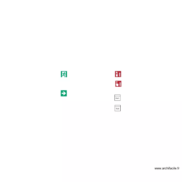 Objets sécurité légende. Plan de Objets sécurité légende. Plan de