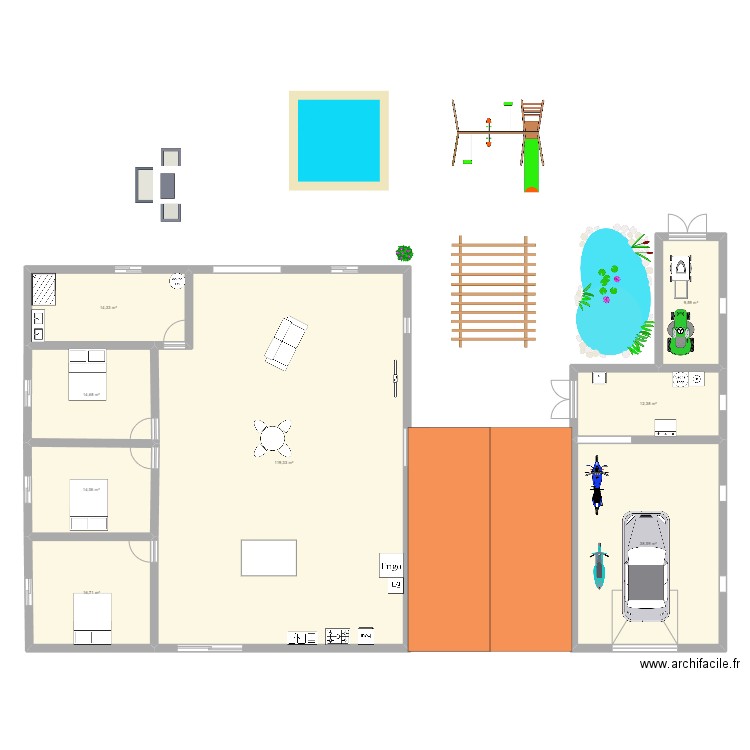 maison crom0660. Plan de 8 pièces et 240 m2