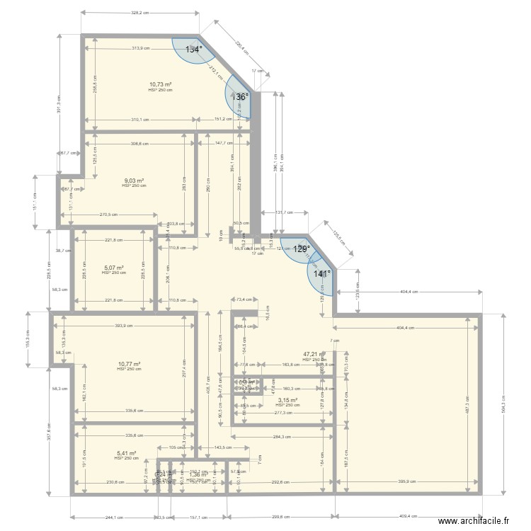 Genevilliers. Plan de 10 pièces et 93 m2