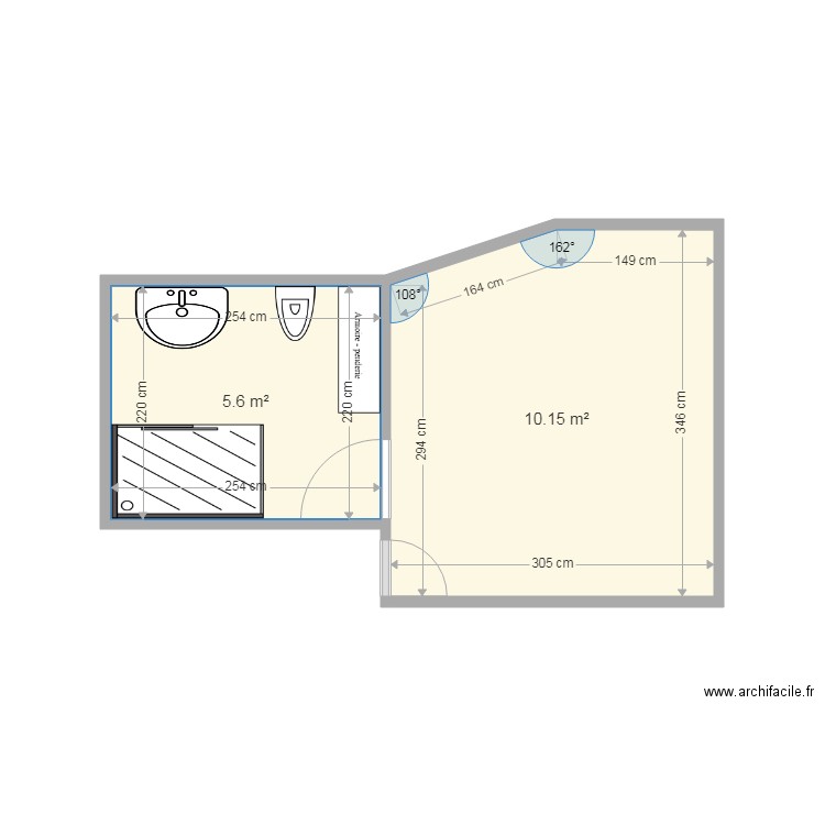 Salle de Bain Moulay niveau 1. Plan de 0 pièce et 0 m2